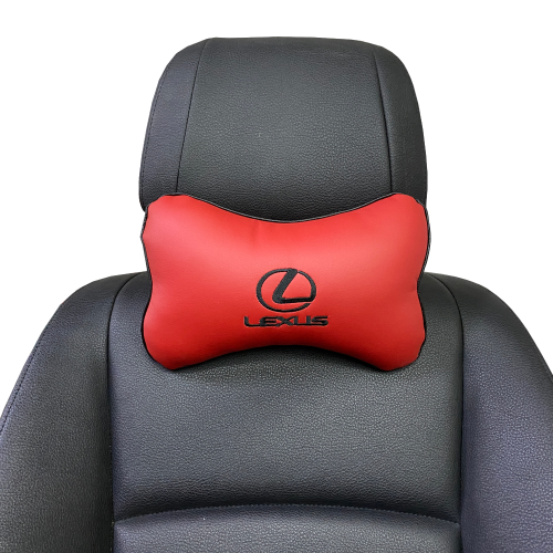Подушки под шею Подушка под шею красная с вышивкой Lexus лого (Черная)