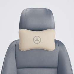 Подушка под шею бежевая с вышивкой 